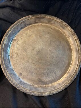 Vintage Elegance Silver Plate on Steel serving plate ornate flower design